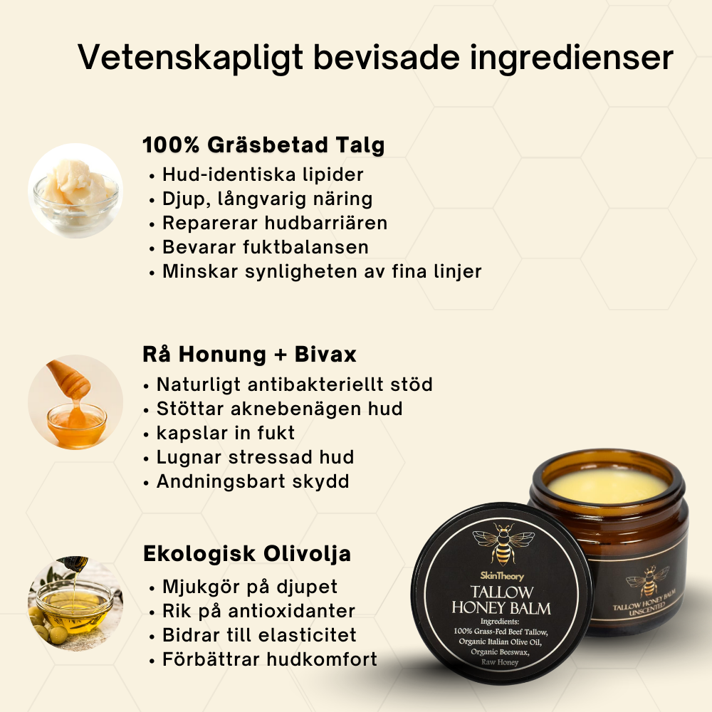 Organic Tallow Honey Balm - Återfukta & lugna din hud på det naturliga sättet